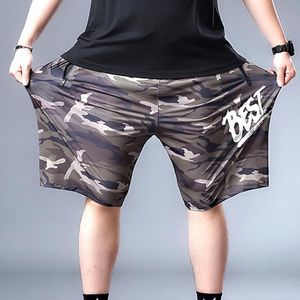 Blixtlås shorts tunna byxor stor kille dagliga avslappnade byxor män mode kamouflage cool is siden stor storlek l-7xl mäns