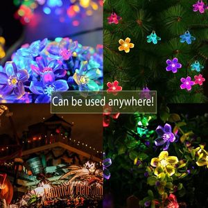 Wholesale white garden flowers for sale - Group buy Solar String Lamps M Leds Peach Flower Waterproof Outdoor Decoration garland Fariy Lights Christmas Wedding party Garden White