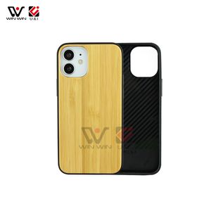 2021 Lyxig riktig trä natur tomma fall snidade trä bambu soft edge phone case lock för iPhone 11 xs max xr x 6 7 8 plus