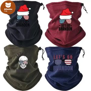 Anti Biden let's go Brandon winter hat polar fleece sport scarf riding masks tube beanies christmas US flag skull letters print neck cover face protection 591w