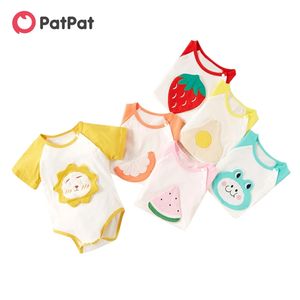 Summer Baby Fruit or Animal Applique Short-sleeve Romper 210528