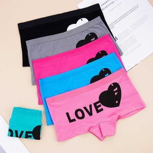 Boxer Briefs for Women Sexy Panties Women Cotton Pack of 6pcs Woman Boyshorts Breathable Letter Love Knickers Underwear 211021