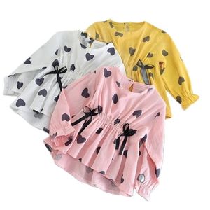 소녀 한국어 버전 봄과 가을 아기 소녀 긴팔 셔츠 외국 스타일 바닥 탑 P4561 210622