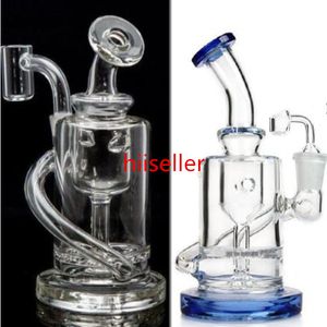 6.2 인치 미니 오일 조작 Hookahs Klein Recycler Dab Bong Shisha 담배 액세서리 연기 유리 파이프 버블 러 10mm banger