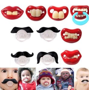 Симпатичные смешные манекены Pacifier Baby Новидка Родительское малыш для ребенка для прорезывания зубовых зубов соска смешные усы зуб