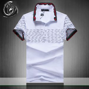 2021 Italien Pikétröjor för män Herr T-shirt High Street Broderi Enfärgade pikétröjor Strumpebandstryck Toppkvalitet Bomullskläder T-shirts