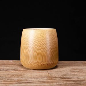 2022 Naturlig handgjord bambu vatten rund kopp dricka redskap koppar medfragrance för kung fu te