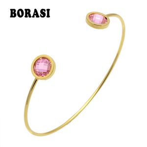 Superior Qualidade Austríaca Cristal Pulseiras Bangles Gold Color Stones Exquiste Feito Luxuoso Jóias Pulseira Pulseira para Mulher q0719