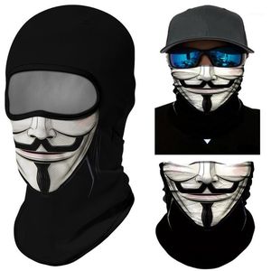 Cycling Caps & Masks Triangle Scarf Neck Gaiter Vendetta Balaclava Motorcycle Full Face Cover Washable Ear Mask Anonymous Windproof Bandana