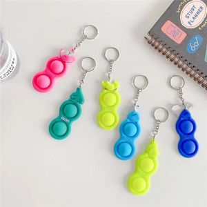 2021 DHL Keychain Tryck på det Fidget Leksaker Bubble Sensory Ring Armband Decopress Press Finger Press