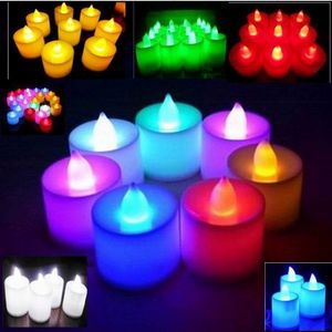 Walentynki Rodzina Świece Świece Lampy Ślubne Uroczystość Urodziny LED Electronic Candle Siedem Kolory New Arrival 0 3RP J2