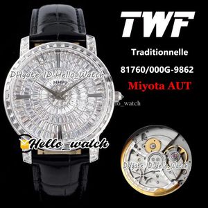 TWF Traditionnelle Jóias Relógios 40mm 82760 / 000G-9852 Gypsophila Diamond Dail Dail Miyota 8215 Mens automático Relógio 316L Caso de aço de couro Hello_Watch.