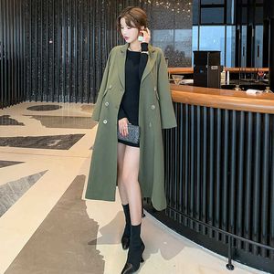 40-100 Kg Large Size Women's Office Jacket Small Suit High Quality Spring and Autumn Double Row Long Ladies Blazer 210527