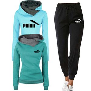 Felpa Felpe con cappuccio Pantaloni Tute sportive Tuta da donna casual Due pezzi Set Inverno Capispalla femminile Abiti Abiti S-2Xl