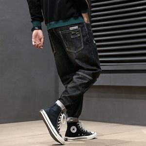 Stile giapponese Fashin Jeans Jeans Designer Vintage Designer strappato Homme Briplato Retro Black Harem Pants Streetwear Hip Hop Men's