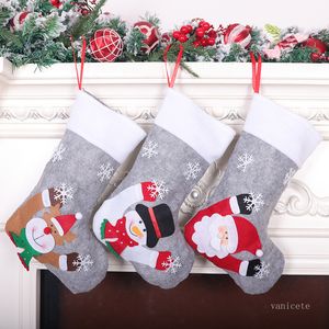 Decorazioni natalizie Calze di caramelle Ciondolo albero di Natale grigio Calza di Natale grande con luci Borsa regalo di Natale per bambini T9I001419