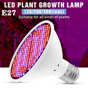 LED Büyümek Ampul E27 Tam Spektrum Bitki Işıkları Ampuller AC85-265V Kapalı Bitkiler Büyüyen Succulents Çiçekler Vejetlenebilir Sera Hidroponik