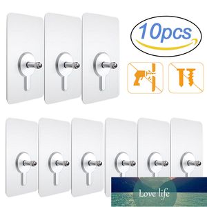 10Pcs Shelf Adhesive Wall Hooks Clear Closet Cabinet Shelf Pegs Wall Hangers Kitchen Bathroom Screw Hook Hanger Factory price expert design Quality Latest Style