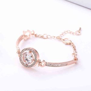 2021 Stainls steel screw pattern buckle bracelet trend students all-match LOVE diamond bracelet