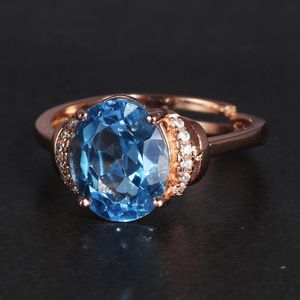 Wholesale topaz oval for sale - Group buy Cluster Rings Authentic Sterling Silver Ring For Women Oval Topaz Gemstone Finger Designer Jewelry Luxury Adjustable Size