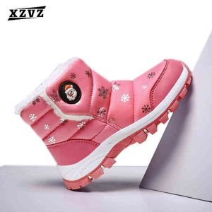 Kids Snow Boots Girls Warm Winter Boots Thicken and add cotton Children's Outdoor Snow Boots Comfortable Christmas Shoes 211108