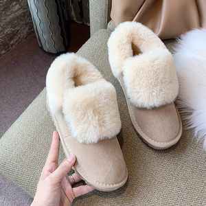 Сапоги плюшевые хлопковые снежные женщины 2021 зимние модели плюс бархат густой теплый замшевый корейский короткие женские туфли студенты толстые
