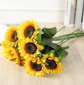 Sunflower simulation flower home decoration living room floor display silk flower wedding set GC414