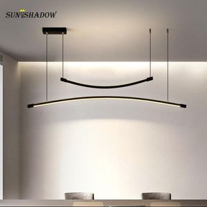 Lampade a sospensione Lampada a sospensione moderna a luce moderna in oro nero per sala da pranzo Cucina Living Lustre Home Hang