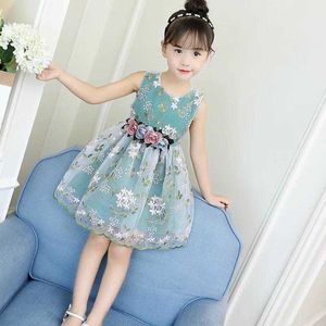 Summer Girls Dress 12 Children's Clothing Party Dress for Kids Girl 9 Student Fashion Dresses 8 Kids 7 Years Embroidered Dress Q0716