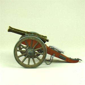 Antique Napoleon Iron Artillery Gun Replica Model Handmade Metal Cannon Miniature Novelty Decor Souvenir Gift and Craft Ornament 210804