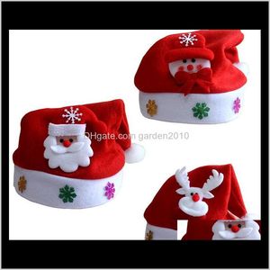 Dekorationen Hut für Kinder Erwachsene Geschenke Cartoon Applikation Weihnachtsmann Hirsch Schnee Designs Weihnachtsmützen Urlaubsbedarf 5Lbf0 Pzq4D