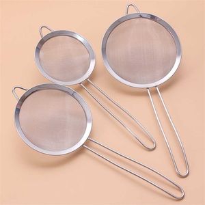 3pcs / set rostfritt stål tråd FINE MESH OIL FAINER MOLOL COLANTER SIEF SIFTER Pastry Bakning Verktyg Köksartiklar 211109