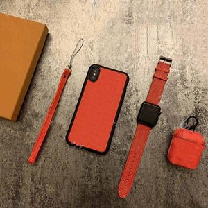 Fashion Designer PU leather Cell Phone Cases for iPhone 15 14 13 12 11 Pro max AirPods cover CellPhone Case Watchband Suit