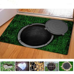 Carpets 40*60cm Entrance Doormats Funny Rubber Door Mat Fashion 3D Trap Printed Carpet For Living Room Bedroom Floor Mats Kitchen Rugs1