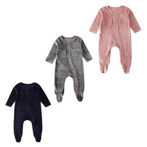 Pudcoco transporte rápido recém-nascido infantil bebê menina menino roupas veludo romper jumpsuit footies outfits g1221