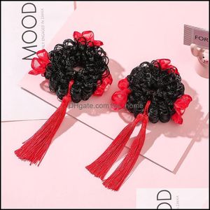 Hair Aessories Baby, Kids Maternità Parrucca per bambini Palline con frange Cerchio Ornamento Copricapo per bambina Clip Diademi Para El Pelo Mujer Drop