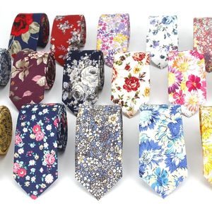 Fashion Floral Tie for Men Narrow Casual Mens Ties Wedding Party Flower Skinny Neckties Women Printed Male Neck