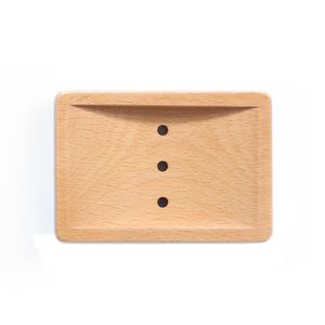 14x9.6cm Natural Beech Wood Big Soap Dish Caixa de madeira