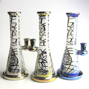 14mm Colorful Glass Bong with 8.5 Inches Female Hookahs Thick Pyrex Dab Rig Water Pipes Blue Purple Sliver Clear Beaker Recycler Bongs