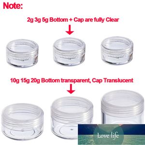 100st 10g tom plast kosmetisk sminkburk krukor Transparenta provflaskor Ögonskuggor Cream Lip Balm Container Fabrikspris Expert Designkvalitet