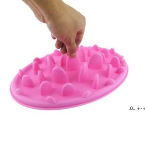 Pet Dog Bowls Puppy Silikon Slow Slow-Bowl Anti Choking Żywność Wody Danie Kot Psy-Powolne Jedzenie Posiewające Podajnik Miska 3 Kolory RRF11114