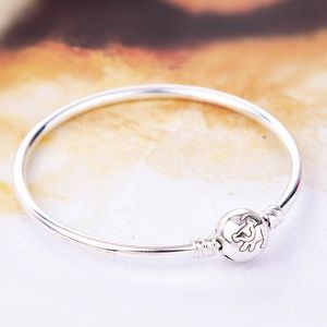 925 Sterling Silver King of Lion Bangle Bracelet Fits For European Pandora Bracelets Charms and Beads