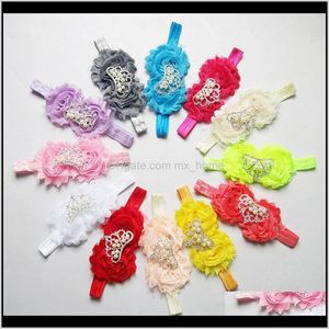 Baby Girl Crown Flower Pearl Headband Kids Princess Headwrap Ornamenti elastici Fascia per capelli Bambini Tz6Fv 7Txrj