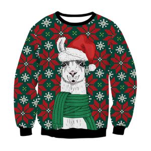 Christmas Sweater for Women Men Streatwear Ugly Clothing 2021 Womens Sweaters O-neck Long Sleeve Loose Casual XMAS with A Deer Y1118