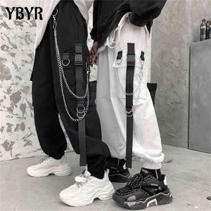 Frauen Cargo Harem Hosen Seitentaschen Schwarz Weiß Hip Hop Casual Männlich Weiblich Joggers Hosen Mode Streetwear 210915