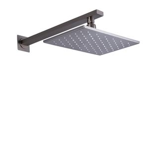 Borstat nickel 28x18 cm duschhuvud LED 3 Färgtemperatur förändrade badrum väggmonteringsregn dusch