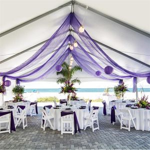 Decoração de festa 10m/lote 72cm de largura Crystal Organza Home Tulle Roll Fabric for Wedding Arches Chair Sashes 70%