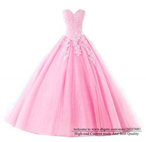 Quinceanera Dresses 2021 Sexy Sequins Crystal Princess Sweetheart Appliques Party Prom Formal Ball Gown Lace Up Tulle Vestidos De 15 Anos Q24