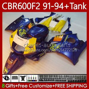 Body +Tank For HONDA CBR600 CBR 600 F2 FS CC 600F2 91 92 93 94 Bodywork 63No.83 CBR600F2 CBR600FS 600CC 1991 1992 1993 1994 600FS CBR600-F2 91-94 Fairings CAMEL blue Kit