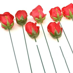 Wholesale artificial flowers supply resale online - Decorative Flowers Wreaths Artificial Flower Stem Iron Wire Supply Realistic Floral Accessory